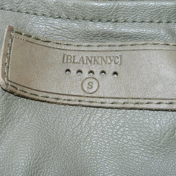 Blank NYC mixed material faux leather jacket with multiple looks in olive green - Picture 7 of 7